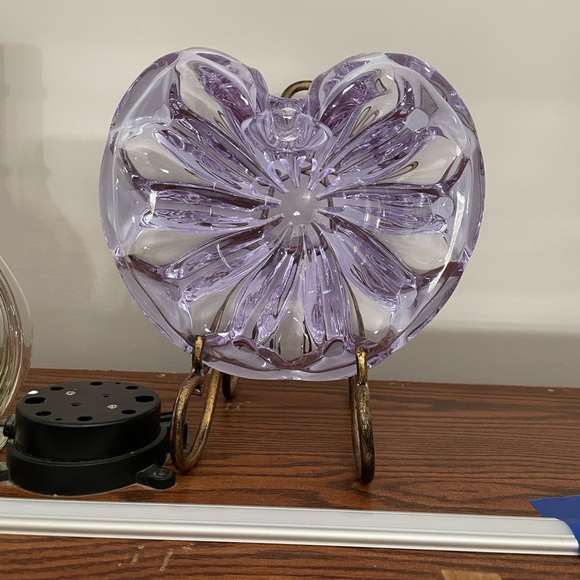 Elegant Purple Glass Heart Sculpture